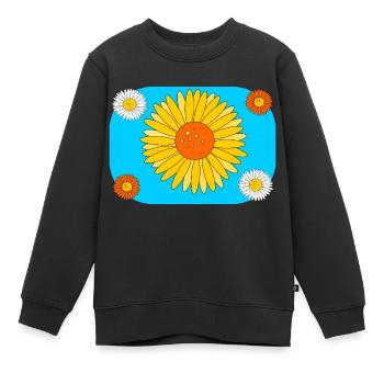 Gerbera auf türkis - Kinder Premium Organic Sweatshirt - Schwarz - Vorne - AI Model Kid Female (0cm)