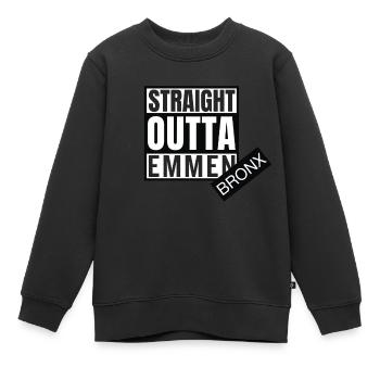 Straight Outta Emmen Bronx - Kinder Premium Organic Sweatshirt - Schwarz - Vorne - AI Model Kid Female (0cm)