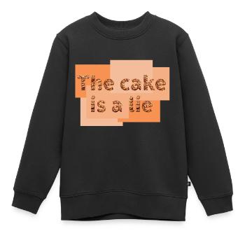 The cake is a lie - Kids Premium Organic Sweatshirt - black - Front - AI Model Kid Female (0cm)
