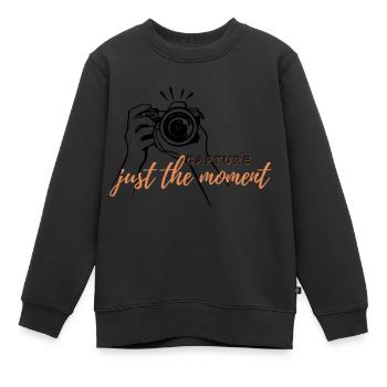 Capturez l’instant présent - Sweat Premium enfant bio - noir - Devant - AI Model Kid Female (0cm)