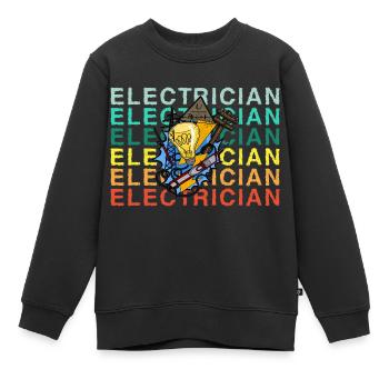 Électricien Électricien Technicien d’éclairage Lampe - Sweat Premium enfant bio - noir - Devant - AI Model Kid Female (0cm)