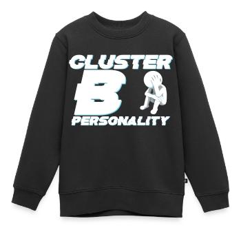 Cluster B - Kinder Premium Organic Sweatshirt - Schwarz - Vorne - AI Model Kid Female (0cm)