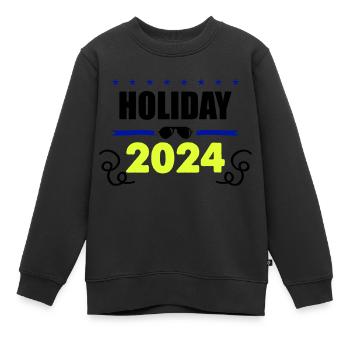 holiday 2024 - Kinder Premium Organic Sweatshirt - Schwarz - Vorne - AI Model Kid Female (0cm)