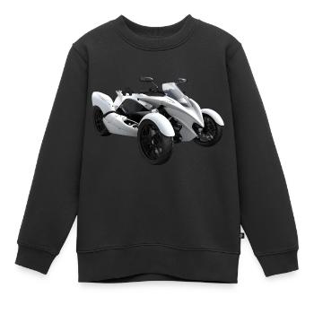 Tricycle blanc froid - Sweat Premium enfant bio - noir - Devant - AI Model Kid Female (0cm)