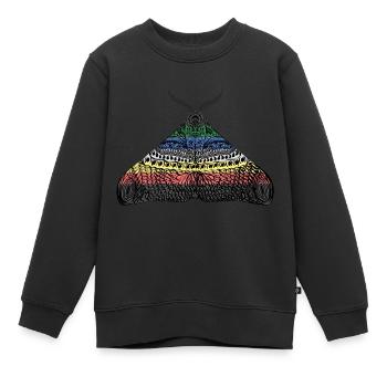 Disability pride moth motif A - Kids Premium Organic Sweatshirt - black - Front - AI Model Kid Female (0cm)
