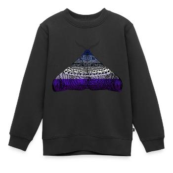 Lesbienne Butch Pride Moth Motif A - Sweat Premium enfant bio - noir - Devant - AI Model Kid Female (0cm)