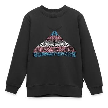 Transgender pride Motte - Kinder Premium Organic Sweatshirt - Schwarz - Vorne - AI Model Kid Female (0cm)