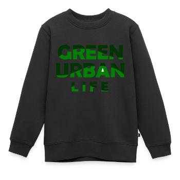 Green Urban Life - Save the Planet - Umweltschutz - Kinder Premium Organic Sweatshirt - Schwarz - Vorne - AI Model Kid Female (0cm)