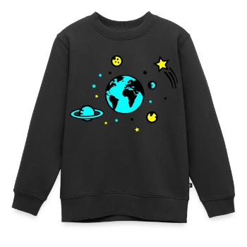 universum 02 - Kinder Premium Organic Sweatshirt - Schwarz - Vorne - AI Model Kid Female (0cm)