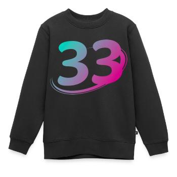 Nummer 33 mehrfarbig - Kinder Premium Organic Sweatshirt - Schwarz - Vorne - AI Model Kid Female (0cm)