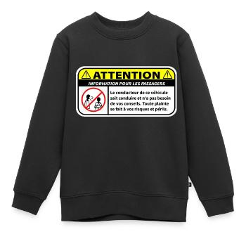 Informationen für Passagiere - Kinder Premium Organic Sweatshirt - Schwarz - Vorne - AI Model Kid Female (0cm)