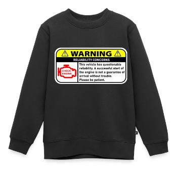WARNUNG - Kinder Premium Organic Sweatshirt - Schwarz - Vorne - AI Model Kid Female (0cm)