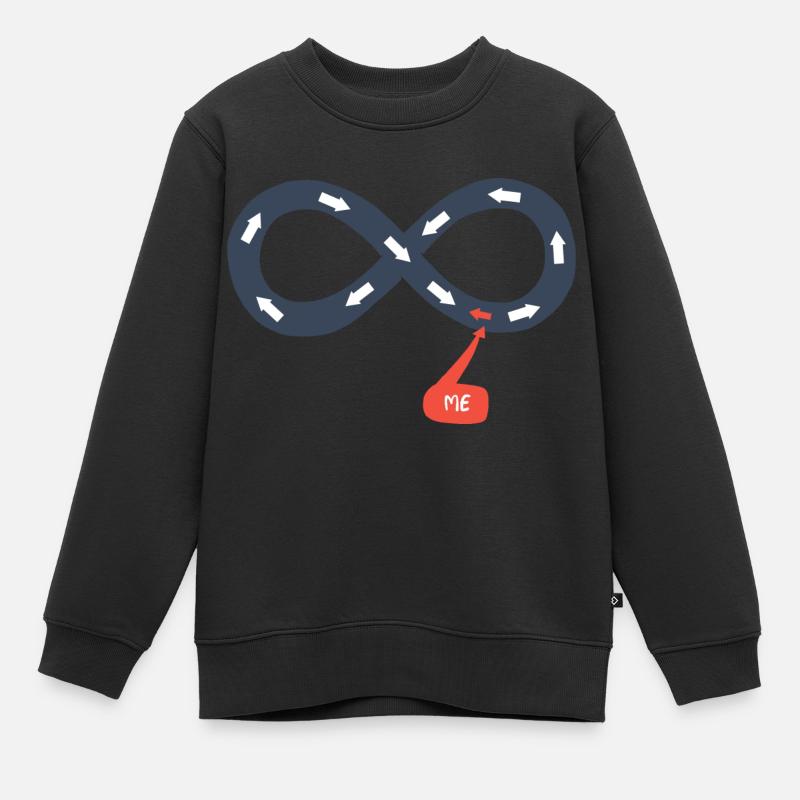 Moi et l'infini, à contre-courant - Sweat Premium enfant bio - noir
