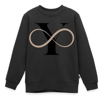 Unendlicher Buchstabe - Kinder Premium Organic Sweatshirt - Schwarz - Vorne - AI Model Kid Female (0cm)