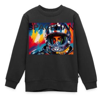 Spaceman b4 600DPI - Kinder Premium Organic Sweatshirt - Schwarz - Vorne - AI Model Kid Female (0cm)