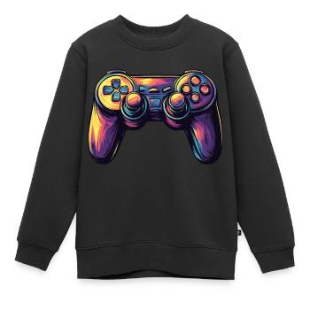 Manettes de jeux vidéo pour les joueurs - Sweat Premium enfant bio - noir - Devant - AI Model Kid Female (0cm)
