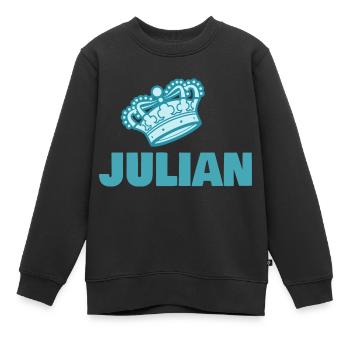 Vorname Julian - Kinder Premium Organic Sweatshirt - Schwarz - Vorne - AI Model Kid Female (0cm)