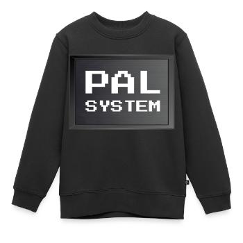 Retrogaming - PAL system - Sweat Premium enfant bio - noir - Devant - AI Model Kid Female (0cm)