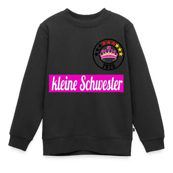 kleine Schwester 2025 - Kinder Premium Organic Sweatshirt - Schwarz - Vorne - AI Model Kid Female (0cm)