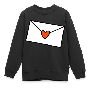 Lettre Coeur Tricolore - Sweat Premium enfant bio - noir - Devant - AI Model Kid Female (0cm)