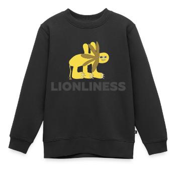 LIONLINESS - Nur Löwe Außenseiterkunst - Kinder Premium Organic Sweatshirt - Schwarz - Vorne - AI Model Kid Female (0cm)