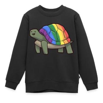 Schwule Schildkröte - Kinder Premium Organic Sweatshirt - Schwarz - Vorne - AI Model Kid Female (0cm)