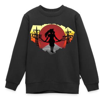 Cable Girl - Kids Premium Organic Sweatshirt - black - Front - AI Model Kid Female (0cm)