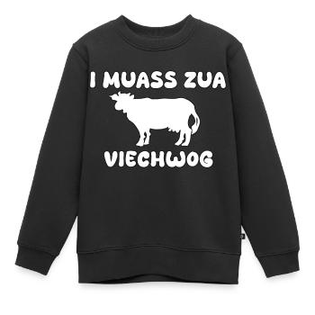 Kua viech vieh lustiger Spruch - Kinder Premium Organic Sweatshirt - Schwarz - Vorne - AI Model Kid Female (0cm)