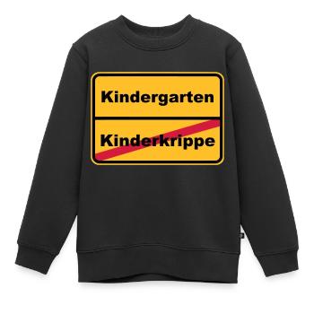Ortsschild Kinderkrippe - Kinder Premium Organic Sweatshirt - Schwarz - Vorne - AI Model Kid Female (0cm)