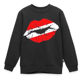 Kuss (Österreich / Austria) 01 - Kinder Premium Organic Sweatshirt - Schwarz - Vorne - AI Model Kid Female (0cm)