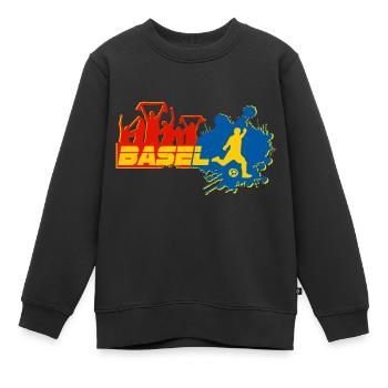 Basel Fan - Kinder Premium Organic Sweatshirt - Schwarz - Vorne - AI Model Kid Female (0cm)