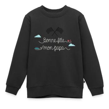 Fête des pères - Sweat Premium enfant bio - noir - Devant - AI Model Kid Female (0cm)