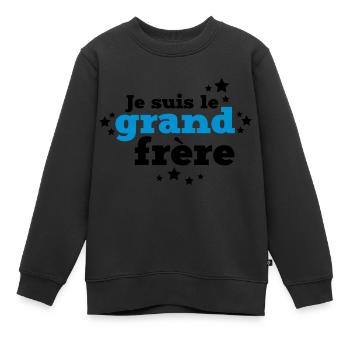 je suis le grand frère - Sweat Premium enfant bio - noir - Devant - AI Model Kid Female (0cm)