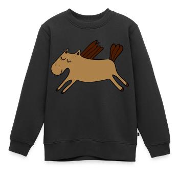 Pony - Kinder Premium Organic Sweatshirt - Schwarz - Vorne - AI Model Kid Female (0cm)