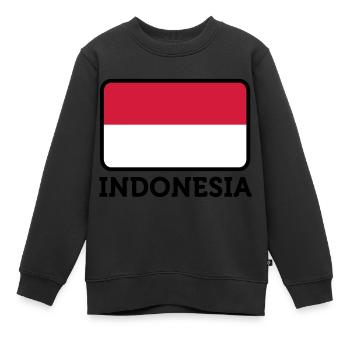 Drapeau national de l Indonésie - Sweat Premium enfant bio - noir - Devant - AI Model Kid Female (0cm)