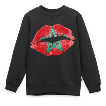 Kiss (Maroc / Maroc) - Sweat Premium enfant bio - noir - Devant - AI Model Kid Female (0cm)