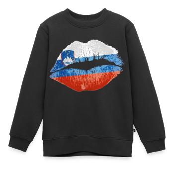 Kuss (Slowenien / Slovenia) - Kinder Premium Organic Sweatshirt - Schwarz - Vorne - AI Model Kid Female (0cm)