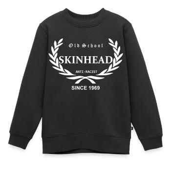 Old School Skinhead Anti-Racist Since 1969 ( - Kinder Premium Organic Sweatshirt - Schwarz - Vorne - AI Model Kid Female (0cm)