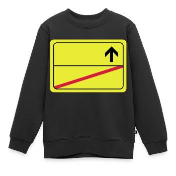 leeres Ortsschild - Kinder Premium Organic Sweatshirt - Schwarz - Vorne - AI Model Kid Female (0cm)