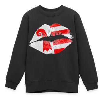 Kuss (Jura) - Kinder Premium Organic Sweatshirt - Schwarz - Vorne - AI Model Kid Female (0cm)
