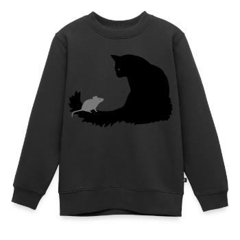 Cat & Mouse - Sweat Premium enfant bio - noir - Devant - AI Model Kid Female (0cm)