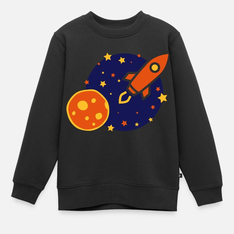 Rakete - Kinder Premium Organic Sweatshirt - Schwarz