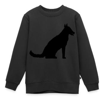 sitz sitzender hund niedlich suess haustier herrch - Kinder Premium Organic Sweatshirt - Schwarz - Vorne - AI Model Kid Female (0cm)