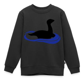 Dinosaure monstre du Loch Ness dans l'eau - Sweat Premium enfant bio - noir - Devant - AI Model Kid Female (0cm)