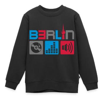 Berlin Musique - Sweat Premium enfant bio - noir - Devant - AI Model Kid Female (0cm)