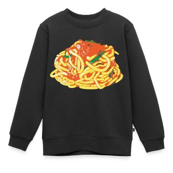 Spagetti - Kinder Premium Organic Sweatshirt - Schwarz - Vorne - AI Model Kid Female (0cm)
