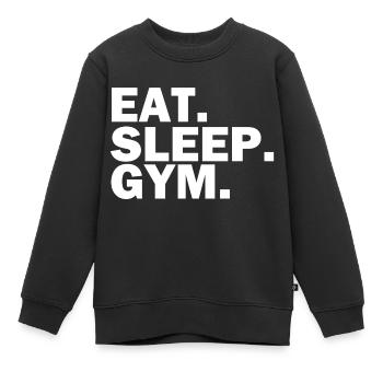 Essen Sie Schlaf-studio weiß - Kinder Premium Organic Sweatshirt - Schwarz - Vorne - AI Model Kid Female (0cm)