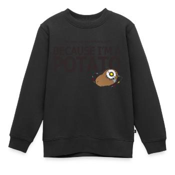 Hello Potato - Kids Premium Organic Sweatshirt - black - Front - AI Model Kid Female (0cm)