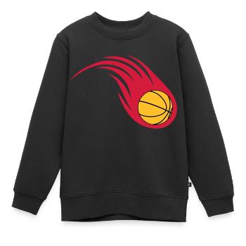 Basketball Feuerball - Kinder Premium Organic Sweatshirt - Schwarz - Vorne - AI Model Kid Female (0cm)