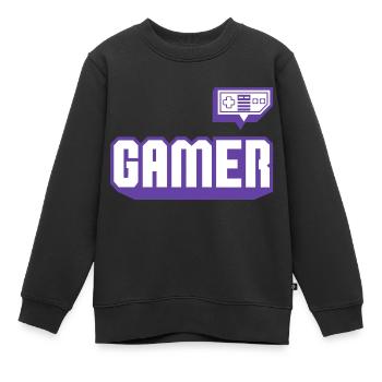Gamer - Sweat Premium enfant bio - noir - Devant - AI Model Kid Female (0cm)